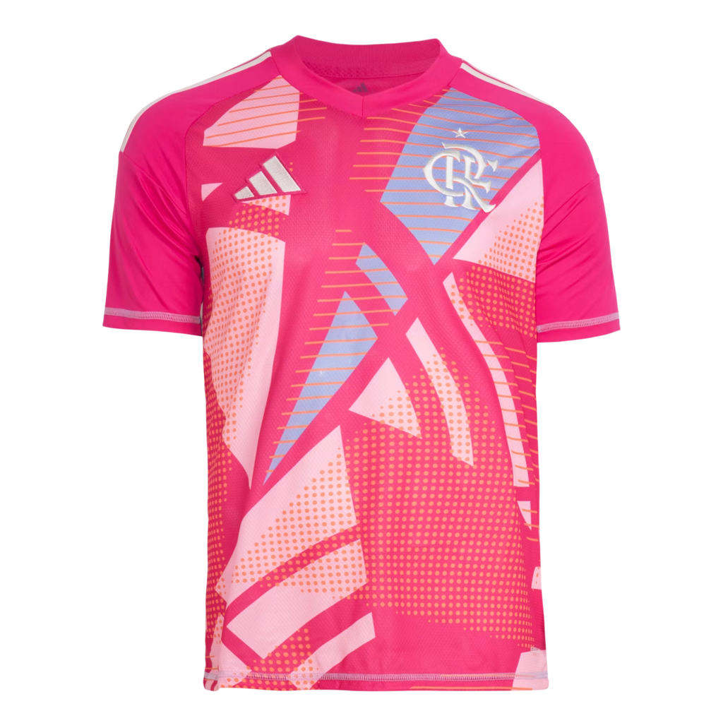 Camisa de goleiro Flamengo Com Patrocínios 2025/26 Rosa - Masculina Torcedor