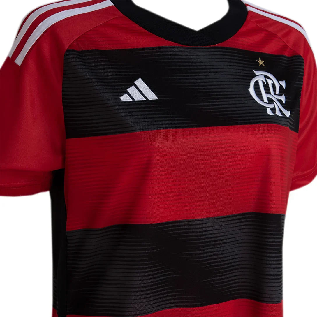 Camisa Flamengo Feminina Home 23/24 - Preta e Vermelha